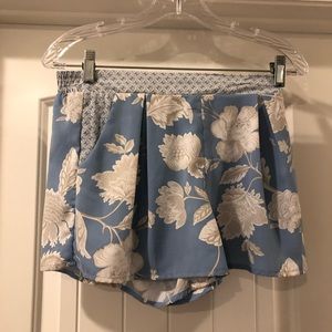 Blue Satin Shorts